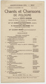 Programme de la causerie sur les chants et chansons de Pologne donnée le 29 novembre 1916 à la Konservatorium-Saal de Bâle par Henryk Opienski