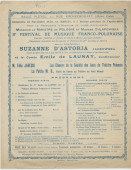 Programme (avec extraits de presse au verso) du 3e Festival de musique franco-polonaise organisé le 16 novembre 1924 Salle Pleyel à Paris, avec le concours (entre autres participants) de la cantatrice Suzanne d'Astoria Jackowski