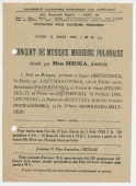 Programme du «concert de musique moderne polonaise» donné le 15 mars 1926 à l'Université Alexandre Mercereau (Au Caméléon), 241 boulevard Raspail à Paris, par la pianiste [Maria] Mirska
