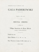 Libretto des trois récitals de gala donnés par Paderewski les 12, 16 et 23 juin 1928 au Théâtre des Champs-Elysées à Paris (k-o)