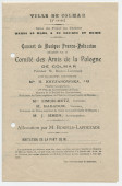 Programme du concert de musique franco-polonaise organisé le 29 mars 1940 à la Salle du Foyer du Théâtre de Colmar par le Comité des Amis de la Pologne de Colmar, avec le concours du violoniste M. Magadur et de la pianiste Hélène Kryzanowska