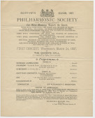 Programme du 1er concert de la 85e saison de la [Royal] Philharmonic Society de Londres donné le 24 mars 1897 au Queen's Hall, avec le concours de Paderewski dans le «Scottish Concerto» [op. 55] de Mackenzie (création mondiale)