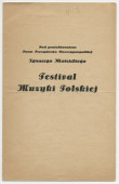 Programme (en polonais) du concert symphonique donné le 23 mai 1920 à l'Aula de l'Université de Varsovie par l'Orchestre philharmonique de Varsovie dirigé par Jerzego Bojanowskiego, dans le cadre d'un Festival de musique polonaise