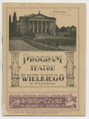 Programme de la représentation de l'opéra «Manru» de Paderewski le 27 septembre 1930 au Teatr Wielki [Grand Théâtre] de Poznan, sous la direction de Zygmunt Wojciechowski, avec Stanislas Drabik en Manru et Marja Bojar-Przemieniecka en Ulana (a-e)