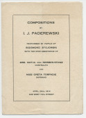 Programme du récital Paderewski donné par des élèves de Zygmunt Stojowski le 26 avril 1914 à New York