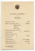Programme et laisser-passer du récital donné par Paderewski à la Maison Blanche (Washington) le 20 janvier 1928