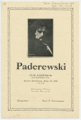 Programme du récital donné par Paderewski le 29 avril 1928 au Civic Auditorium de San Francisco (Californie)