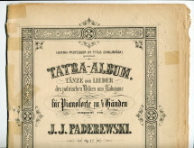 Partition des cahiers I et II du «Tatra-Album, Tänze und Lieder des polnischen Volkes aus Zakopane für Pianoforte zu 4 Händen» op. 12 de Paderewski (Ries & Erler, Berlin)