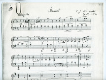 Photocopie du manuscrit autographe du «Menuet» tiré du cahier I (antique) des «Humoresques de concert» pour piano op. 14 n° 1 de Paderewski