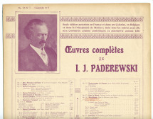 Partition de la «Légende» (n° 1) tirée des «Miscellanea, série de morceaux pour piano» op. 16 n° 1 de Paderewski (Max Eschig, Paris)