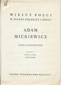 Partition des mélodies n° 2 «Piosnka dudarza» et n° 4 «Nad woda wielka i czysta» tirées des «Six mélodies» pour voix et piano op. 18 de Paderewski sur des poèmes d'Adam Mickiewicz (Polskie Wydawnictwo Muzyczne PWM 1699)