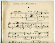 Partition des «Chants du voyageur, 5 morceaux» pour piano op. 8 de Paderewski (Ed. Bote & G. Bock, Berlin – dédicace «à Madame Hélène Gorska») (sans page de couverture)