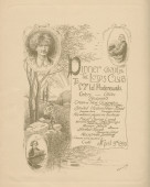 Menu du «Dinner given by The Lotos Club to Mr. I. J. Paderewski», avec portraits de Paderewski, Liszt et Anton Rubinstein