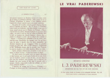 Prospectus promotionnel de la biographie de Paderewski publiée par Henryk Opienski aux Editions Spes à Lausanne
