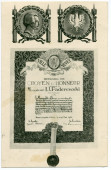 Carte postale représentant l'effigie de Paderewski président, l'aigle polonais et le diplôme de citoyen d'honneur décerné par la Ville de Vevey le 20 mars 1925 – avec vœux pour la nouvelle année 1926 adressés par Antonina Wilkonska à un destinataire inconn